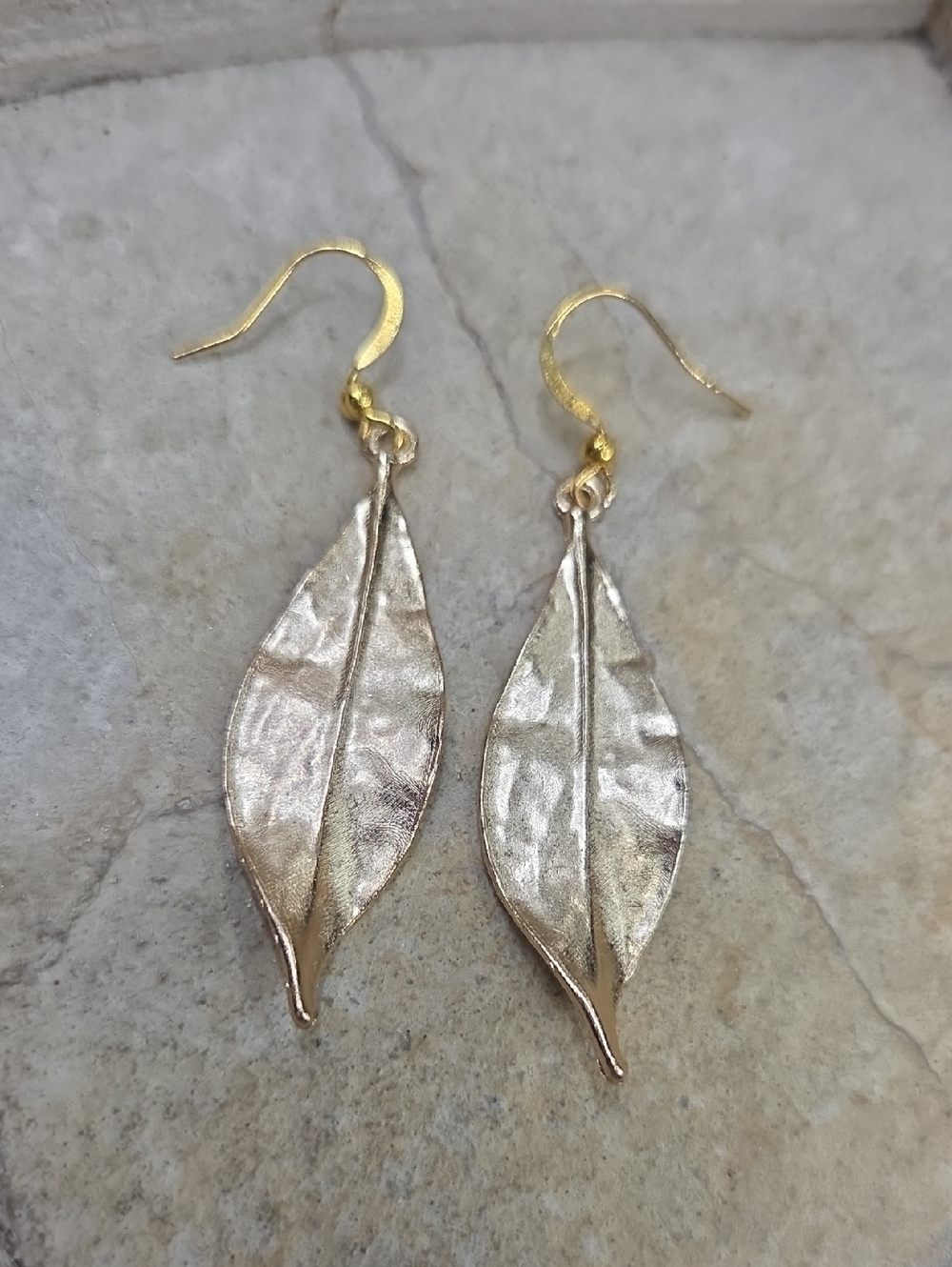 Long Gold Leaf Dangle Earrings - Elegant Women’s Jewelry